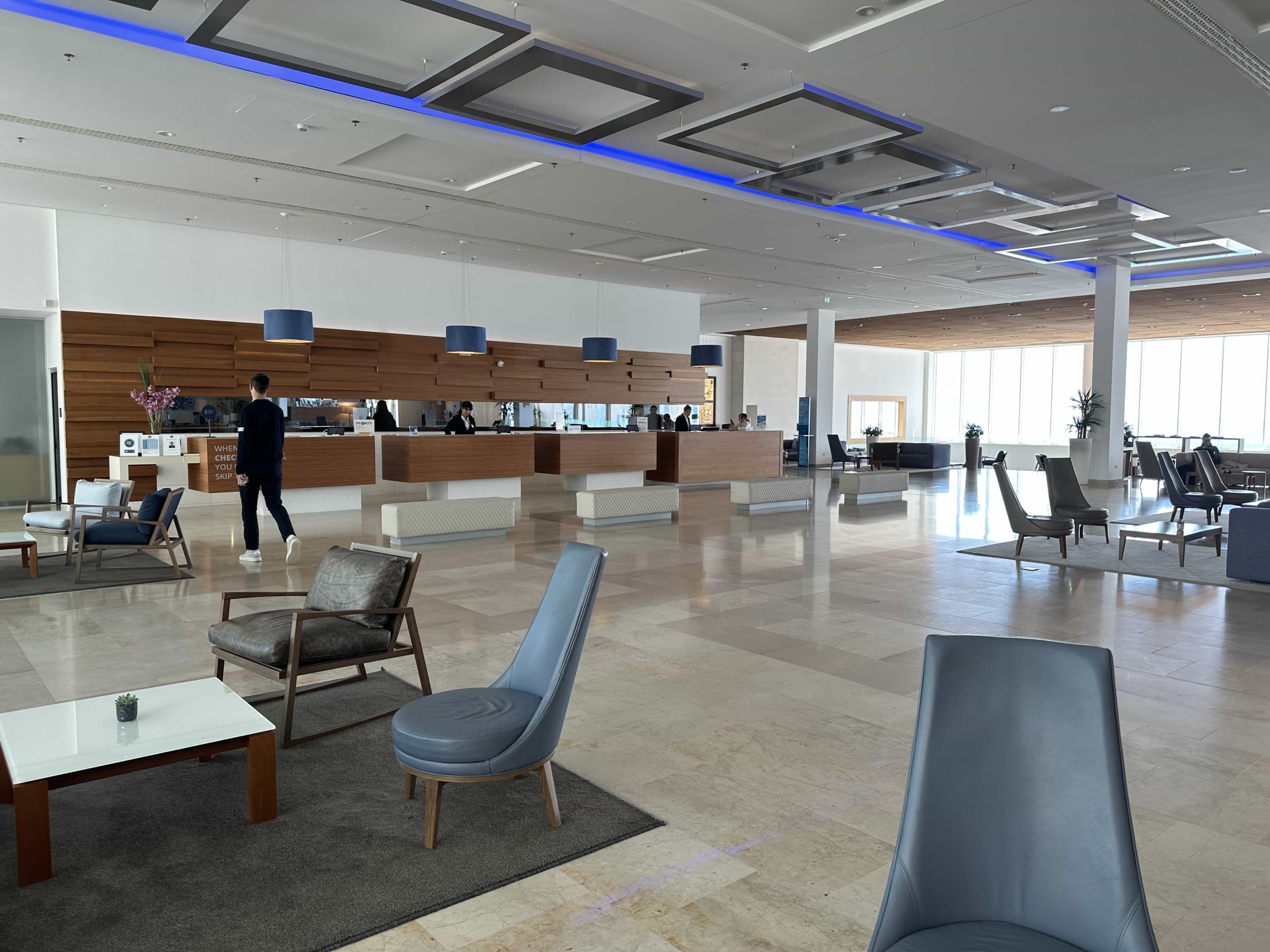 The lobby and check-in desks of Valamar President Dubrovnik